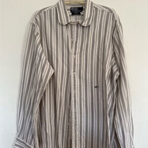 Ralph Lauren Men's Striped Button Down Shirt - Black and White